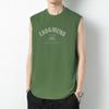 Chaleco de Algodón Puro para Hombre Verano Estampado de Letras Camiseta sin Mangas Chaleco Deportivo Delgado Valla Fitness Baloncesto Sudadera