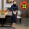 Vestido longo cheongsam feminino acolchoado de veludo outono e inverno 2022 outono e inverno da mãe Novo vestido saia cheongsam