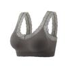Sujetador deportivo tipo tubo con encaje, espalda en U grande, sin costuras, cruzado, con base de sujetador, ropa interior ligera anti-correr para mujer