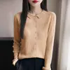 Cárdigan Retro de Lana Fina con Solapas para Universidad Transfronteriza, Chaqueta de Punto Exquisita y Elegante, Cárdigan Versátil para Primavera y Otoño