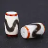 Ágata Natural Cuentas Dzi de Tres Ojos Negras y Blancas Diente de Tigre Cuentas Cilíndricas Collar Pulsera DIY Cuentas Espaciadoras Joyería Estilo Tíbet Accesorios Venta al por Mayor