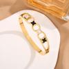 Moda Transfronteriza Pulsera de Acero de Titanio Caliente Femenina No Descolorante Elegante Versátil Personalidad Completa de Diamante Pulsera de Lujo Ligero Red Social Venta al por Mayor