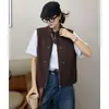 Chaleco con cremallera y cuello mao estilo coreano para mujer, nuevo modelo otoño 2026, holgado y estiliza la figura, prenda exterior versátil, chaqueta corta