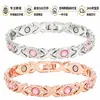 Bestseller transfronteiriço moda europeia e americana pulseira magnética completa removível cruzada liga ecológica com diamantes pulseira feminina ajustável