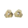 Pendientes de metal con forma de flor de viento y perla, con personalidad y temperamento a la moda, que combinan con todo, elegantes y dulces, con un ambiente de alta calidad.