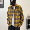 Camisa de manga larga a cuadros retro americana para hombre, nueva marca de moda otoño 2026, camisa chaqueta casual versátil holgada