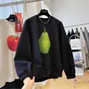 Sudadera T-shirt top casual, de moda, divertida, rejuvenecedor, estampado, corte holgado, adelgazante, cuello redondo, manga larga, cómoda para mujer