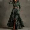 Comercio Exterior Transfronterizo 2026 Ropa Europea y Americana para Mujer, Nuevo Estilo de Verano Vestido Acampanado con Mangas de Linterna Estampadas Cuello Solapa Ceñido a la Cintura