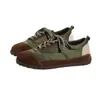 Zapatos de Entrenamiento Vintage Shougu de Nicho Estilo Old Money para Mujer Alemanes 2026 Nuevo Otoño Gamuza Cuero Genuino Versátiles Zapatos Casuales