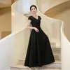Vestido de Noche Blanco Estilo Francés Adecuado para el Uso Diario, Vestido de Compromiso, Elegante Vestido Línea A para Registro de Anfitrionas para Mujeres