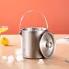 Cubeta de Hielo de Acero Inoxidable 304 para Celebridades de Internet al por Mayor Cubeta de Hielo para Bar KTV Comercial Doméstico Pequeña Cubeta de Hielo para Cerveza Almacenamiento