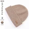 Artículo Clásico ~ Color Natural de Terciopelo 100% Cachemir Gorro de Punto de Cachemir Gorro Frío de Otoño e Invierno Gorro de Lana Versátil para Mujer