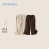 Pantalones para niña Jellybaby, nueva colección otoño 2026, forrados de felpa, para niñas de 5 años, ropa gruesa de otoño, pantalones acampanados para niños