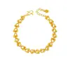 Pulsera Floral Trenzada de Anillos Pequeños Dorados Brillantes con Cuentas de Disco, Pulsera de Lujo Ligero de Gama Alta, Tendencia de Tiktok