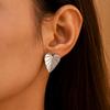 Joyería Xinyixin viento ins patrón de hoja de amor aretes de camino acero inoxidable electrochapado PVD aretes simples al por mayor