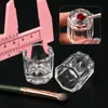 Copo Pequeno de Vidro Octogonal Sem Tampa, Copo de Mistura de Cristal para Removedor de Esmalte, Copo Ferramenta de Manicure Transparente Espessado em Forma de Losango de Oito Lados