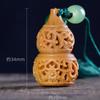 Sándalo Tallado Hueco Flor de Loto Calabaza Difusor Caja de Incienso Colgante Bolsita Adorno Colgante Cadena para Teléfono Móvil