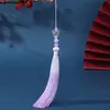 Colgante de Bola de Diamante Mariposa Degradado Seda de Hielo Borla Estilo Antiguo, Disponible en Múltiples Colores, Accesorio Decorativo Colgante Hecho a Mano para Fan Hanfu