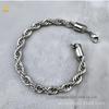 Atacado de fábrica pulseira de aço inoxidável 304 personalizada pulseira de corrente torcida banho a vácuo ouro 18K proteção ambiental não desbota