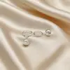 Pendientes de Aro Versátiles Estilo Ins de Bola de Plata Pura 999 Plata Pulida Metal Geométrico Esférico al por Mayor