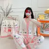 Kimono Nuevo Estilo al por Mayor Labubu Conjunto de Tres Piezas Pijamas Populares para Mujer Verano Comercio Exterior Transfronterizo Sudeste Asiático Ropa de Casa