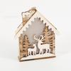 Manualidades navideñas de madera, cabaña de madera, iluminación, árbol de Navidad colgante, decoraciones para ventanas