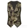 Terno Jacquard Retro Paisley Estampagem Dourada Botão Único Performance de Palco Traje Formal Recepção de Casamento Festa em Boate Terno Masculino