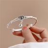 Pulsera de Paz de Bambú para Niña Todo Fósforo Temperamento Joven Cobre Blanco Plateado Cara Lisa Candado de Paz Pulsera de Campanilla de Bambú