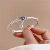 Pulsera de Bambú Pao Ping An para Niña Todo Fósforo Temperamento Joven Cobre Blanco Plateado Cara Brillante Candado Ping An Pulsera de Campanilla de Bambú