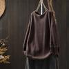Suéter de Punto de Algodón Estampado Estilo Étnico para Mujer Holgado Cubre Carne Otoño 2024 Vintage Casual Jersey Manga Larga