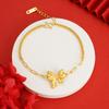 Colar de ouro de areia nicho feminino elegante all-match arco pulseira brincos anel de alta qualidade pulseira jóias atacado