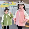 Jaqueta Polar Fleece Infantil, Roupas de Outono e Inverno para Meninas, Novas Roupas Espessas de Veludo para Meninos, Tops Quentinhos de Inverno para Bebê
