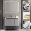 Yida Puede Personalizar Paneles de Puerta Pintados de Roble Gris Hierro Gabinete de Baño Gabinete con Lavabo de Mano para Baño Juego de Gabinetes de Baño