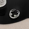 Anillo de dedo índice personalizado con diseño de nicho abierto, diseño de cara sonriente soleada japonesa y coreana, anillo para niña sencilla, combinable con todo.