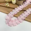 Acessórios de renda rosa com acabamento feito à mão DIY decoração barra de saia acessórios de vestuário babados plissados renda