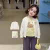 Roupa infantil Zhueli, nova coleção de outono para meninas, conjunto casual de cardigã de tricô e calça, conjunto de alta qualidade para bebê menina