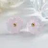 Pendientes de Resina de Flor de Loto Frescos Estilo Coreano Atmósfera Exquisita Otoño e Invierno Estilo Ins Pinzas para Orejas sin Perforar para Mujeres