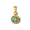 Colgante de Piedra de Nacimiento de Diciembre de Acero Inoxidable de Alta Gama para Collar DIY, Nicho Transfronterizo Europeo y Americano, 6mm
