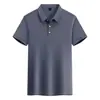Nueva camiseta tipo polo de verano, camiseta de manga corta para hombre, casual, simple, con cuello, color liso, moderna