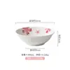 Exportação para o Japão Cerâmica de Porcelana Óssea Flor de Cerejeira Louça Leve Porcelana Restaurante Pousada Pratos de Jantar Redondos Conjunto de Tigelas de Arroz Atacado