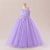 AliExpress comercio exterior nuevo vestido para niña Vestido de princesa vestido de malla con apliques para niños vestido pequeño para anfitrión pasarela