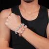 Nuevo Producto para el Cabello con Taladro Estilo Hip-Hop Transfronterizo Europeo y Americano Pulsera de Plata S925 Color D Moissanita Cadena Cubana Redonda de 14 mm Joyería
