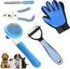 Conjunto de cinco peças para animais de estimação gato e cachorro pente especial para remover pelos mortos artefato removedor de pelos pente para pulgas suprimentos para gatos cortador de unhas