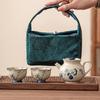 Planta de Fábrica Ceniza Panda Juega Bambú Juego de Té Kung Fu para una Persona Traje Equipo de Cerámica Exterior Portátil Viaje Juego de Té