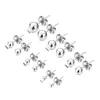 Pendientes de Aleación de Titanio F136 Bola Redonda Aguja Fina Hebilla Mariposa Integrada Tapones para los Oídos G23 Simple Hélice de Hueso de la Oreja Joyería para Piercing