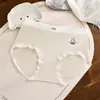 Calcinha Feminina 10A de Algodão de Fibra Longa, Respirável, Cintura Média, com Forro de Seda, Simples e Confortável, Amiga da Pele, Design de Urso