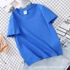 Camiseta Blanca para Niños, Algodón Puro, Cuello Redondo, Mangas Raglán, Bloques de Color, Mangas Cortas, Logo Estampado, Casual y Versátil para Niños Pequeños
