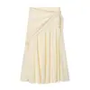 Comércio Exterior Verão Novo Roupa Feminina Estilo Minimalista Comprimento Médio Zíper Cintura Alta Saia Echarpe Volumosa