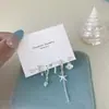 Pendientes de Verano Super Hada Estrella de Mar Concha Circonita para Mujer Aguja de Plata Diseño Exquisito Pendientes de Borla Cola de Pez Perla