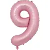 Globo digital de película de aluminio de 32 pulgadas 0-9 caramelo rosa perlado globo de película de aluminio decoración de fiesta de cumpleaños globo